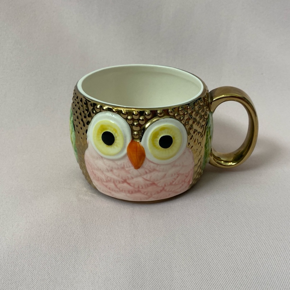 Gold Owl Small Mug Tea Cup
